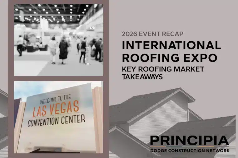 Placeholder image that says "2026 Event Recap International Roofing Expo Key Roofing Market Takeaways Picture of the Las Vegas Convention Center and people on a trade show floor